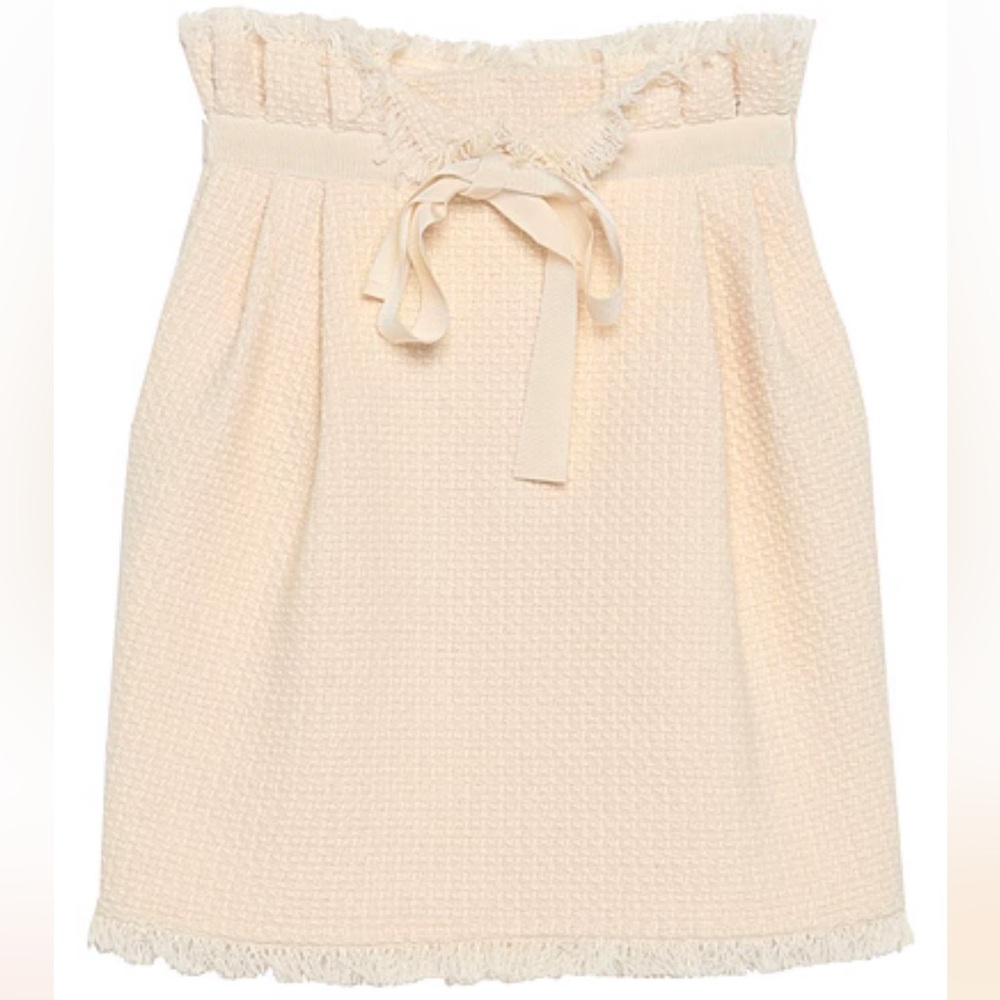 Tweed Mini skirt 
Cream